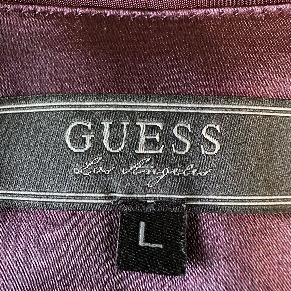 Guess Womens Sleeveless Drape Front Top Size L Viscose Blend Plum - Picture 6 of 11